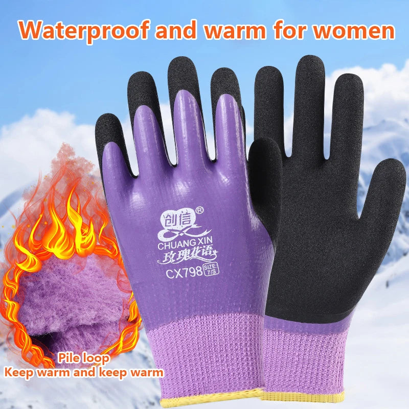 KOQZM Windproof Thermal Gloves -30°C Velvet Lined Unisex Thermal Winter Gloves PLUSH