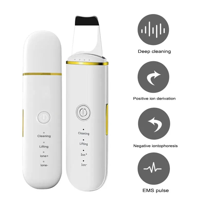 Ultrasonic Skin Scrubber Spatula – 4-Mode Facial Lifting Tool Facial Skin Scrubber PLUSH