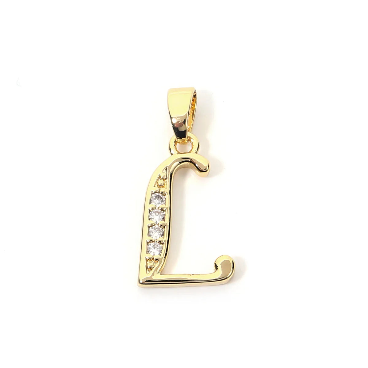 Metal A-Z Zircon Initial Letter Charm Pendant – DIY Jewelry Initial Letter Charm PLUSH L 9X15.5mm