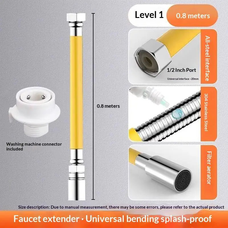 Stainless Steel Faucet Extender Tube – 360° Flexible, 6 Sizes Faucet Extender Tube PLUSH A3