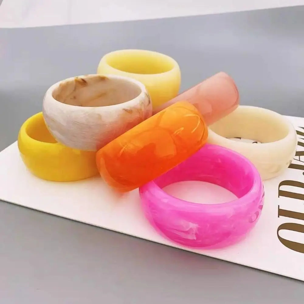 Bohemian Jelly Acrylic Open Bangle Wide Bracelet for Women Acrylic Bangle Bracelet PLUSH