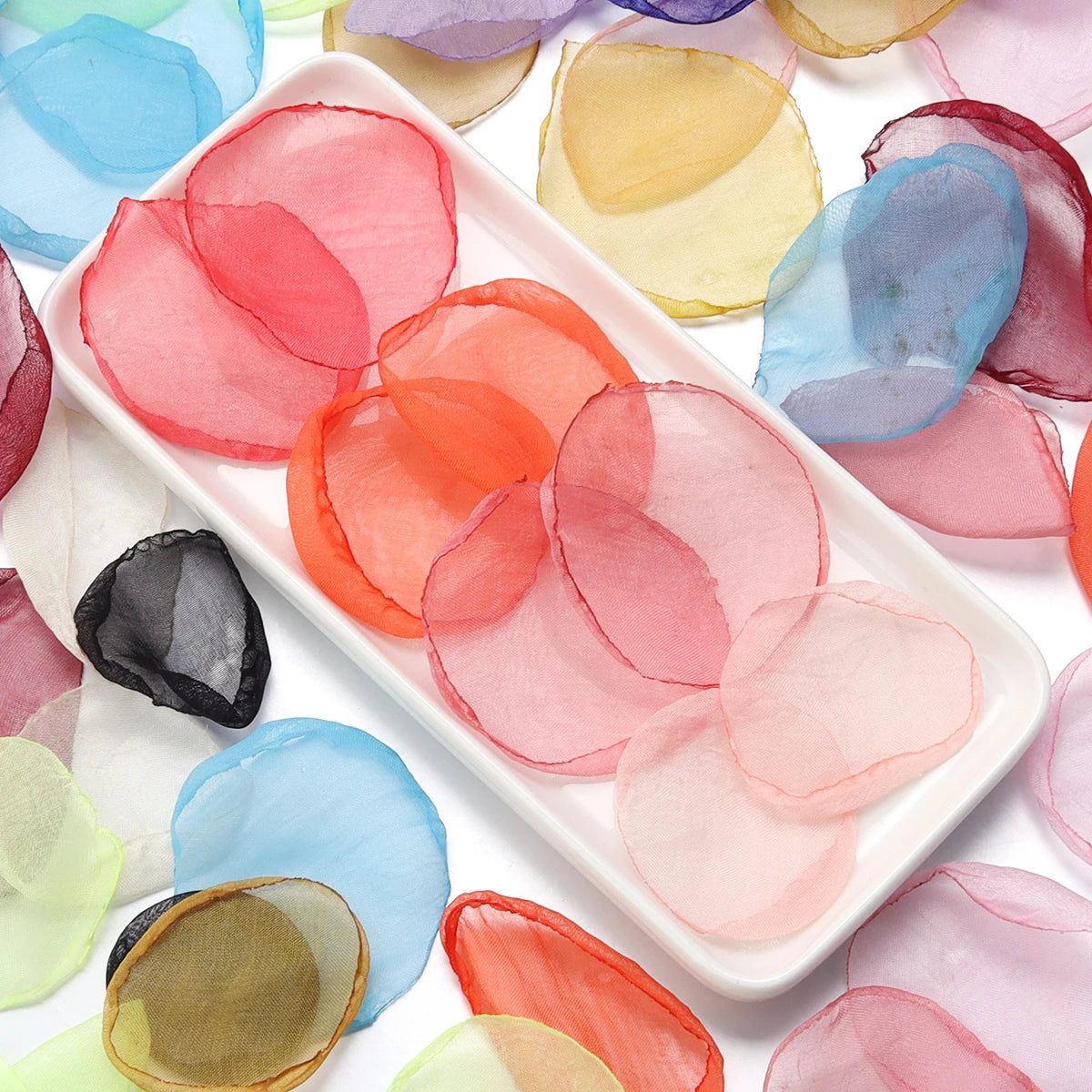 20pcs Chiffon Rose Flower Petals – DIY Jewelry & Craft Decor Fabric Flower Petals PLUSH