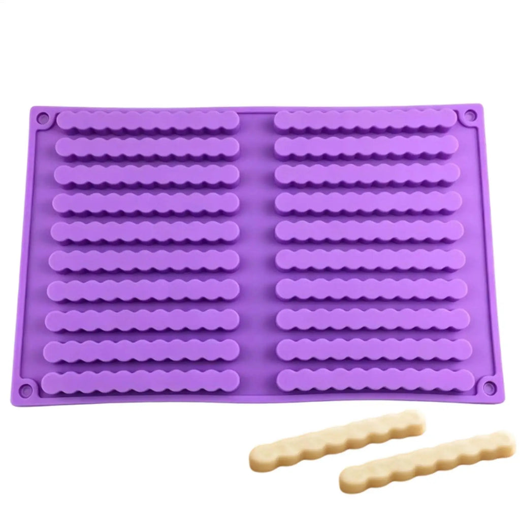 20-Cavity Wave Silicone Chocolate Mold – Candy, Soap & Ice Silicone Baking Mold PLUSH