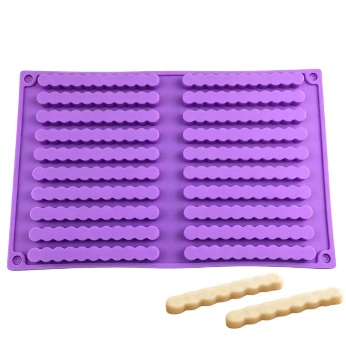20-Cavity Wave Silicone Chocolate Mold – Candy, Soap & Ice Silicone Baking Mold PLUSH