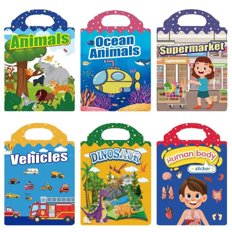 Jelly Sticker Book for Kids – Reusable Scene Puzzle Activity Kids Sticker Book PLUSH