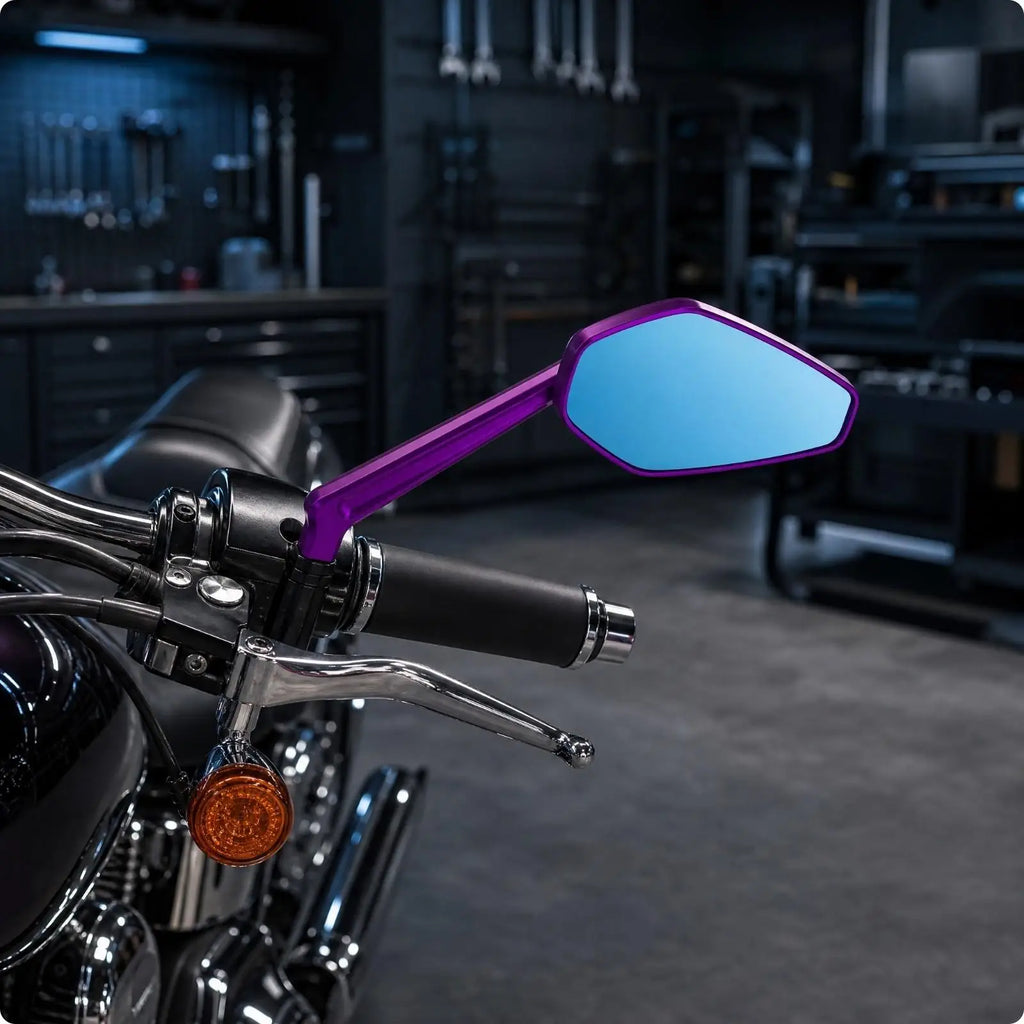 Metal Motorcycle Rearview Mirror | Adjustable 8mm Threaded Mount Motorcycle Mirror PLUSH