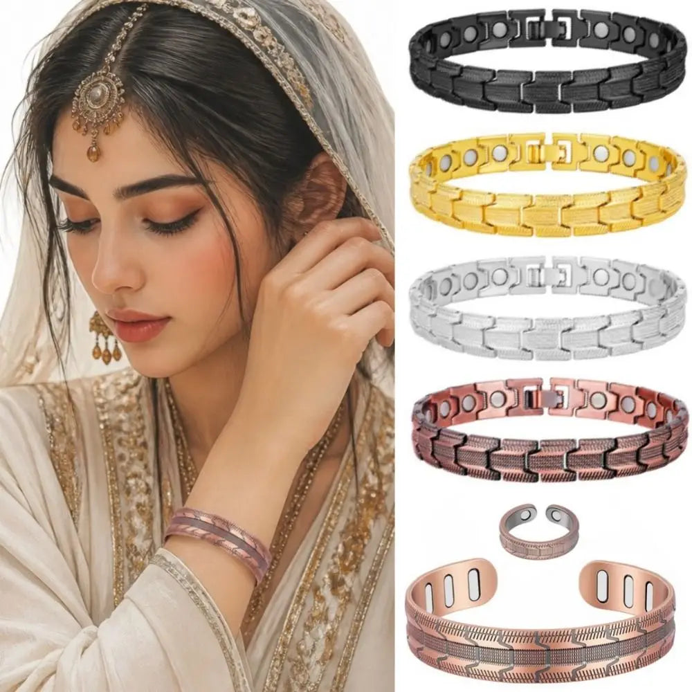 Zinc Alloy Magnetic Cuff Bracelet – Vintage Wheel Unisex Magnetic Cuff Bracelet PLUSH