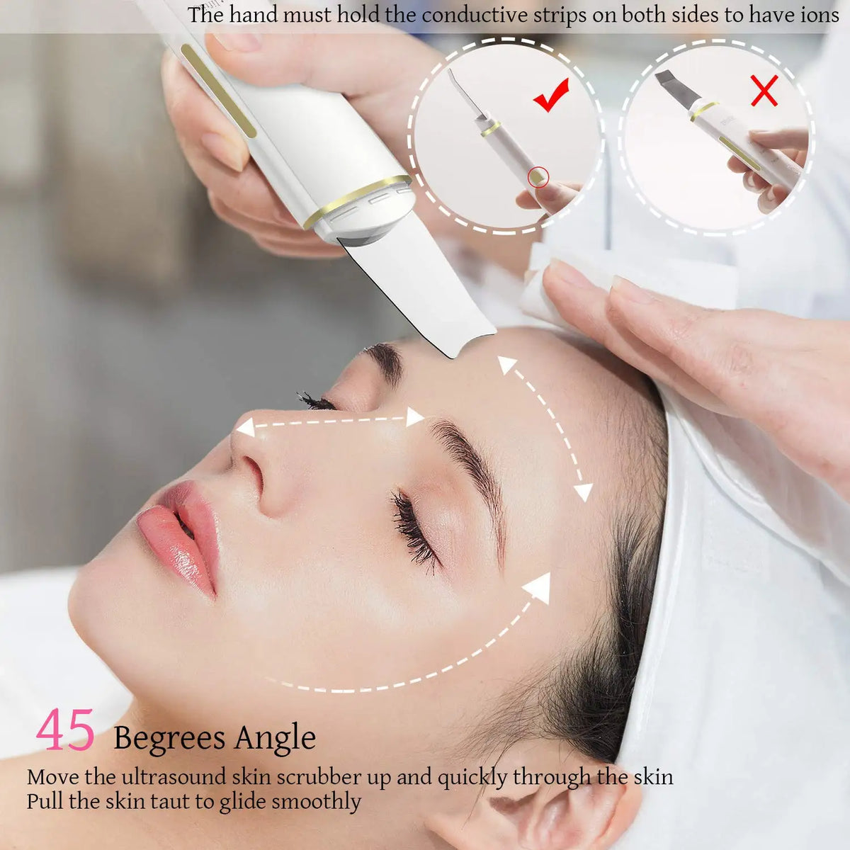 Ultrasonic Skin Scrubber Face Spatula – Cavitation Peeling Tool Facial Cleansing Device PLUSH