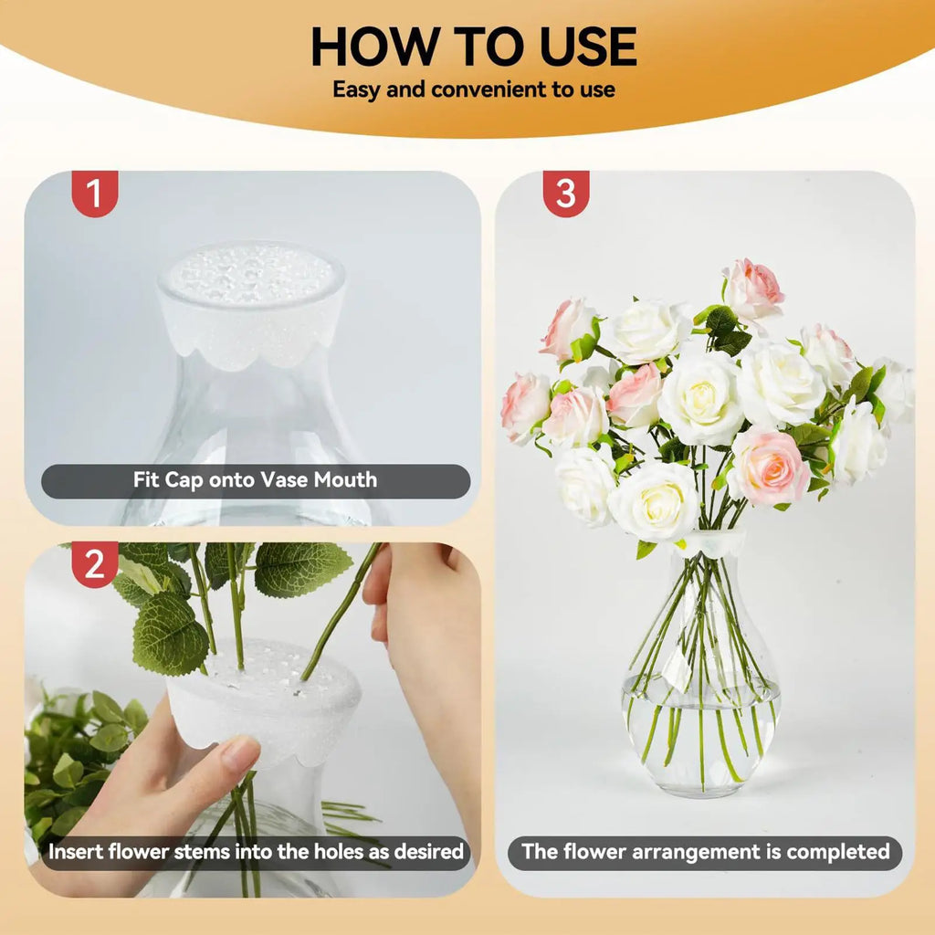 Silicone Flower Arrangement Grid | Spiral Ikebana Stem Holder Floral Arranging Tool PLUSH