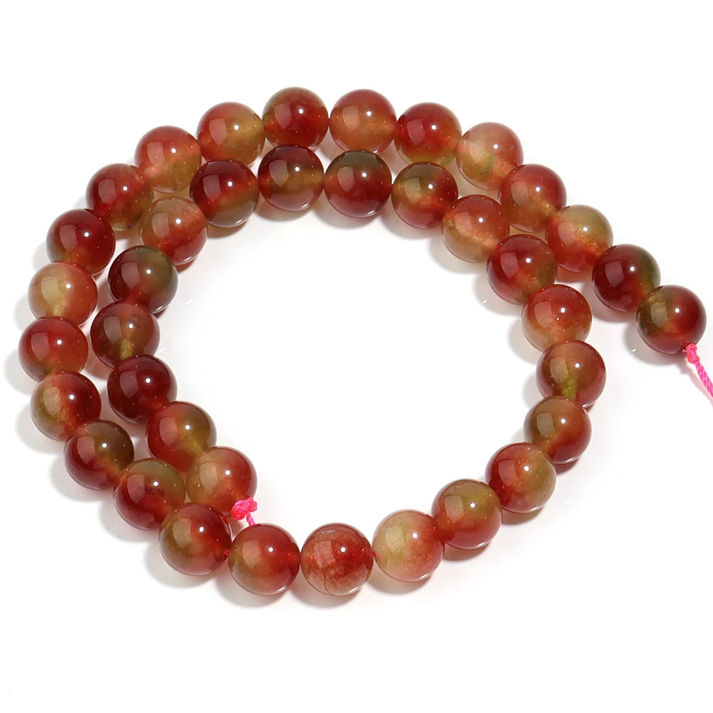 Watermelon Quartz Chalcedony Red Stone Beads – DIY Jewelry Natural Stone Beads PLUSH 10mm