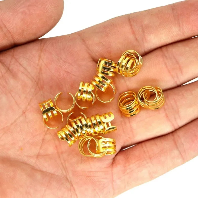 Dreadlock Beads & Braid Cuffs – 50–200pcs Micro Hair Rings Hair Braid Cuffs PLUSH