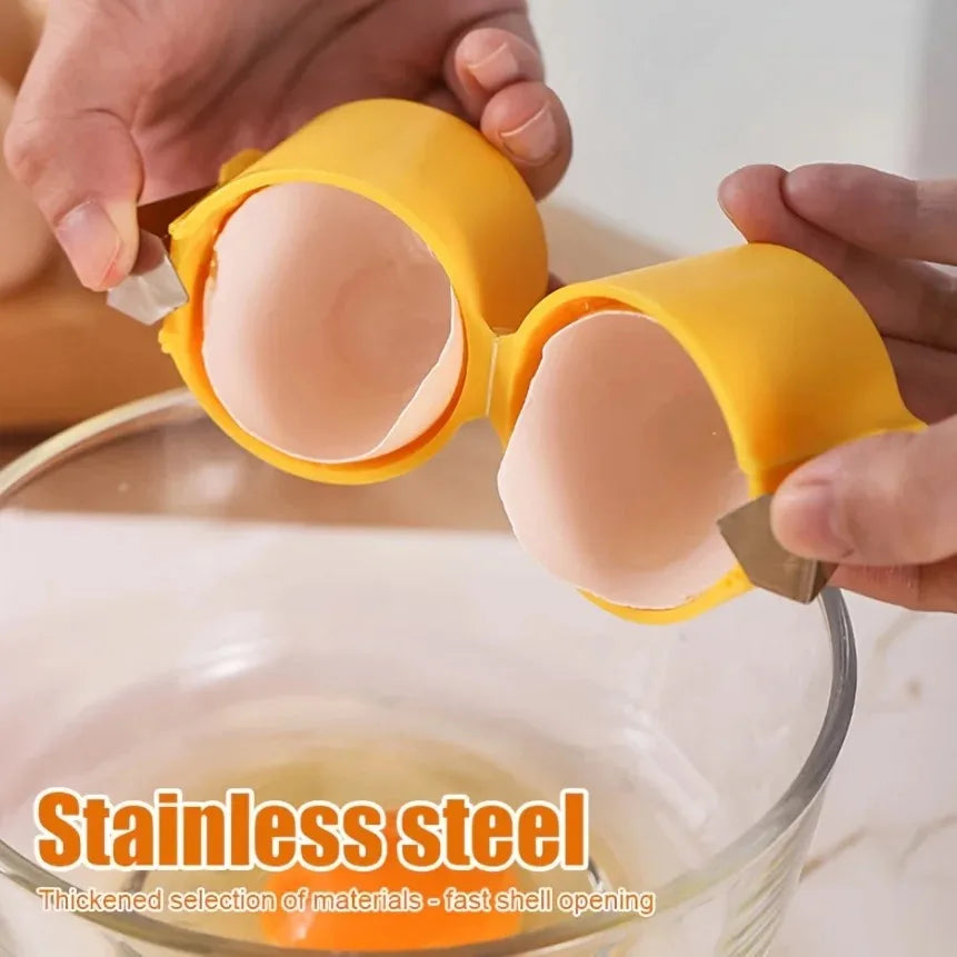 Portable Egg Cracker & Beater Tool – Quick Kitchen Egg Sheller Egg Kitchen Tool PLUSH
