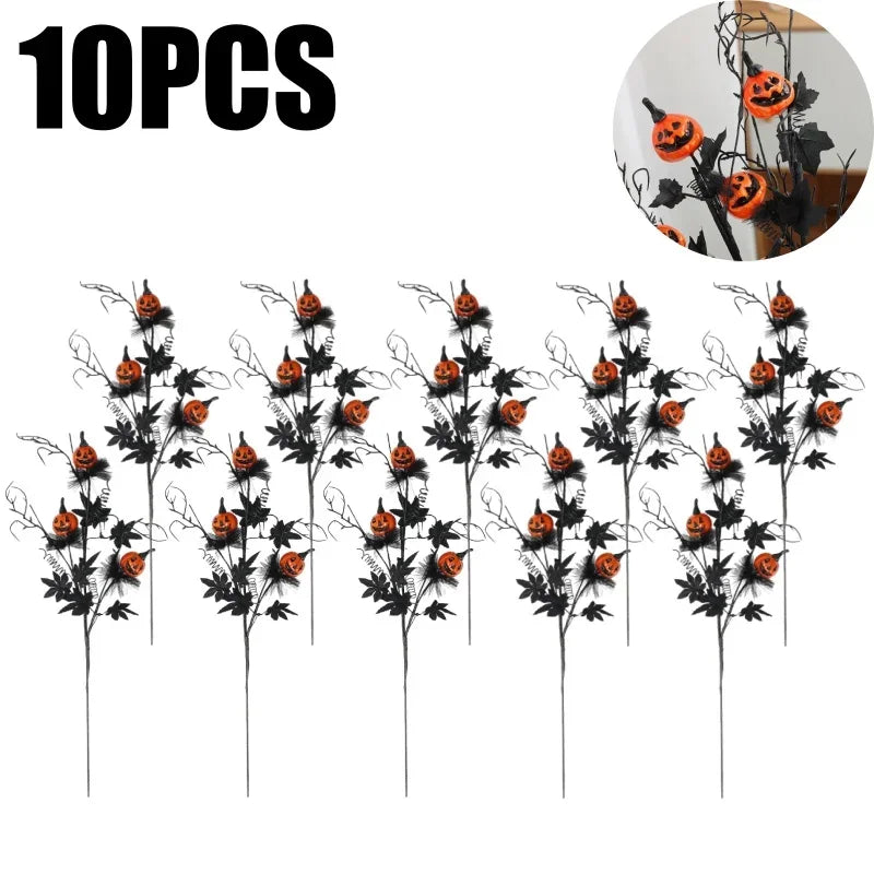 Halloween Pumpkin Vase & Trident Party Decoration Prop Set Halloween Decoration Set PLUSH 10PCS