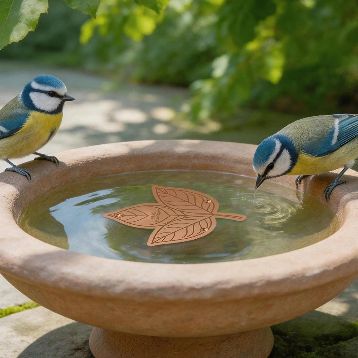 Copper Bird Bath Purifier Disk – Triple-Point Support Bird Bath Accessory PLUSH