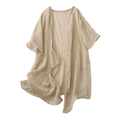 Women's Loose Linen Cardigan – Lightweight Summer Cover-Up Women's Cardigan PLUSH Apricot XXL