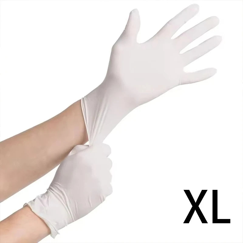 Disposable White Nitrile Gloves 20/50/100pcs – Kitchen & Pet Disposable Nitrile Gloves PLUSH XL 100PCS