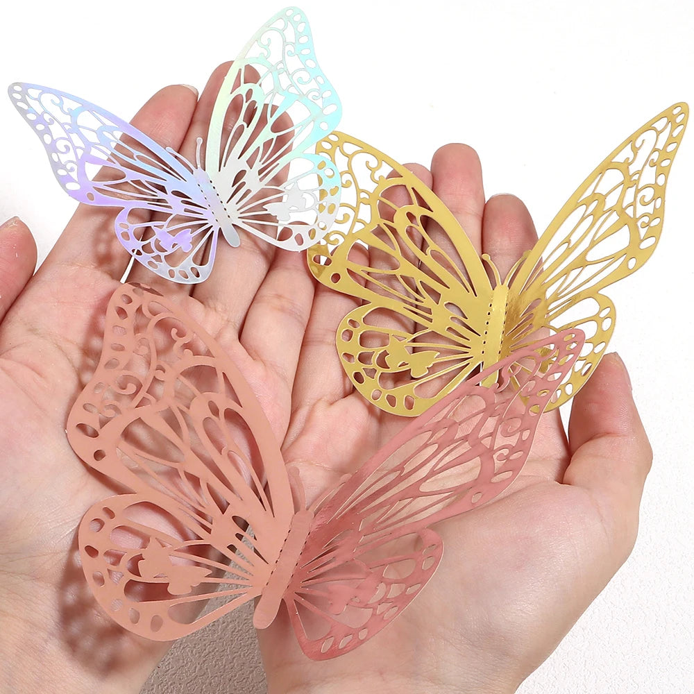 3D Hollow Butterfly Wall Stickers – DIY Home & Party Decor Wall Sticker Decals PLUSH