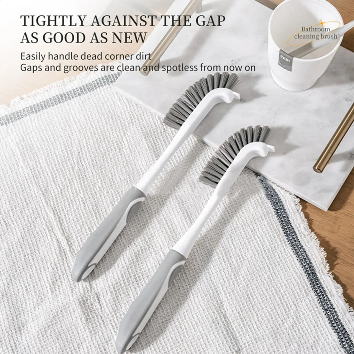Long Handle Bathroom Crevice Scrubber Brush – Wall Mount Bathroom Cleaning Brush PLUSH