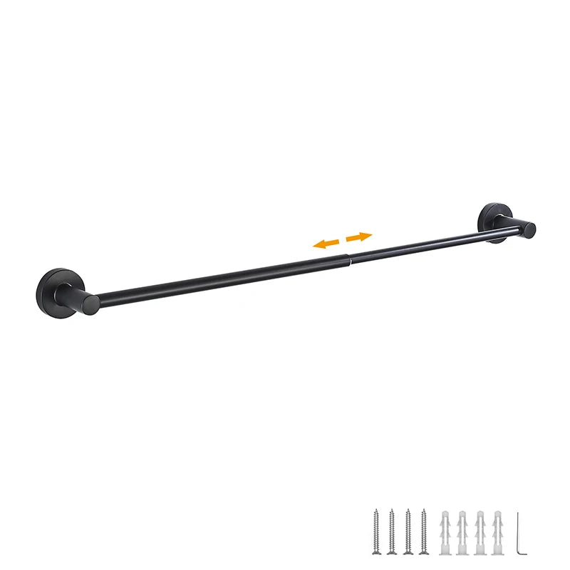 Retractable Towel Bar Stainless Steel – Black & Chrome Retractable Towel Bar PLUSH Black