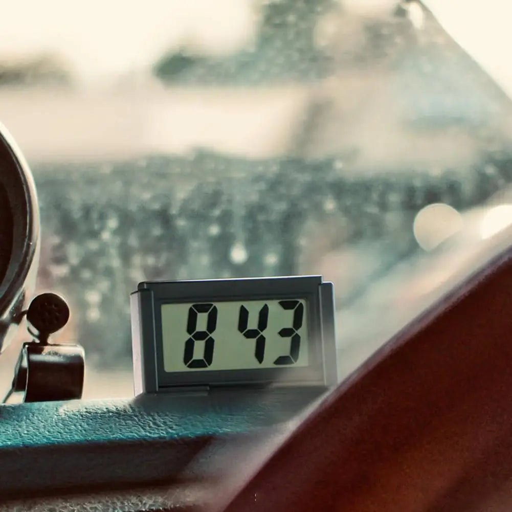 Self-Adhesive Digital Car Dashboard Clock – Mini LCD Display Car Dashboard Clock PLUSH