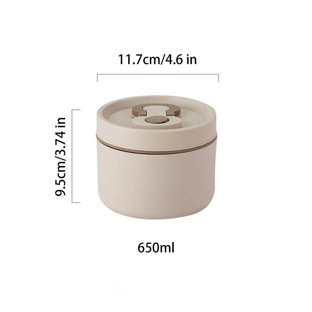 2-Tier Stainless Steel Insulated Bento Lunch Box 650ml Insulated Lunch Box PLUSH Beige