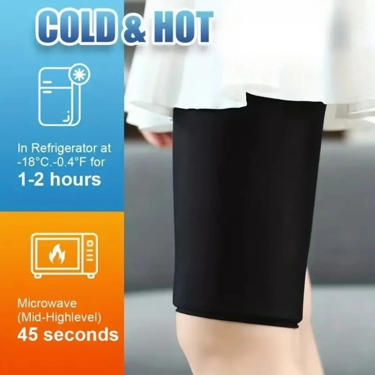 Hot & Cold Compress Wrap – Knee, Elbow & Calf Ice Pack Cold Compress Wrap PLUSH