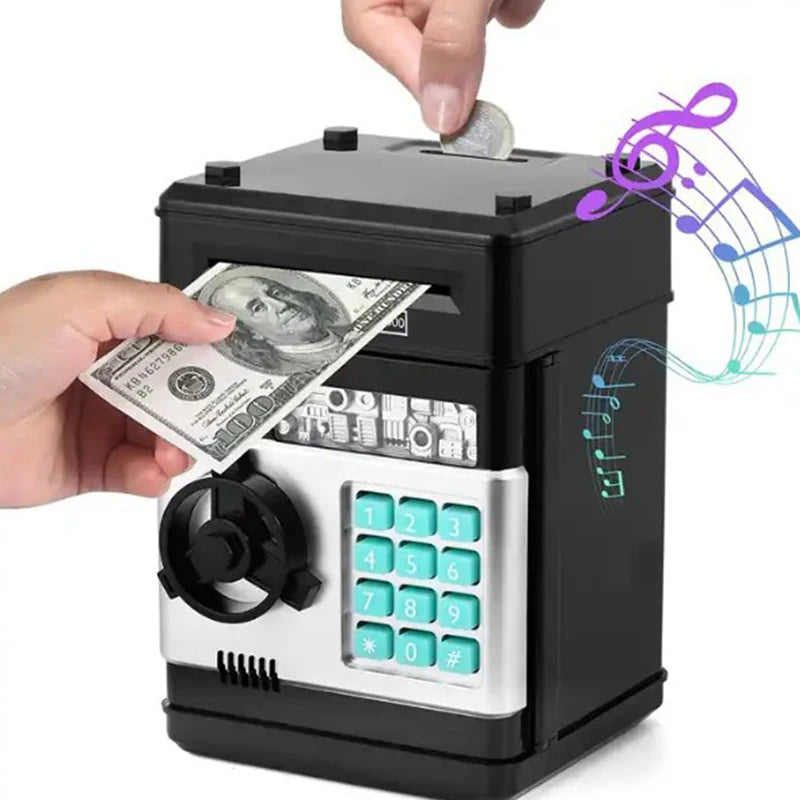 Kids ATM Piggy Bank – Password Lock Automatic Coin Money Safe Kids Coin Bank PLUSH