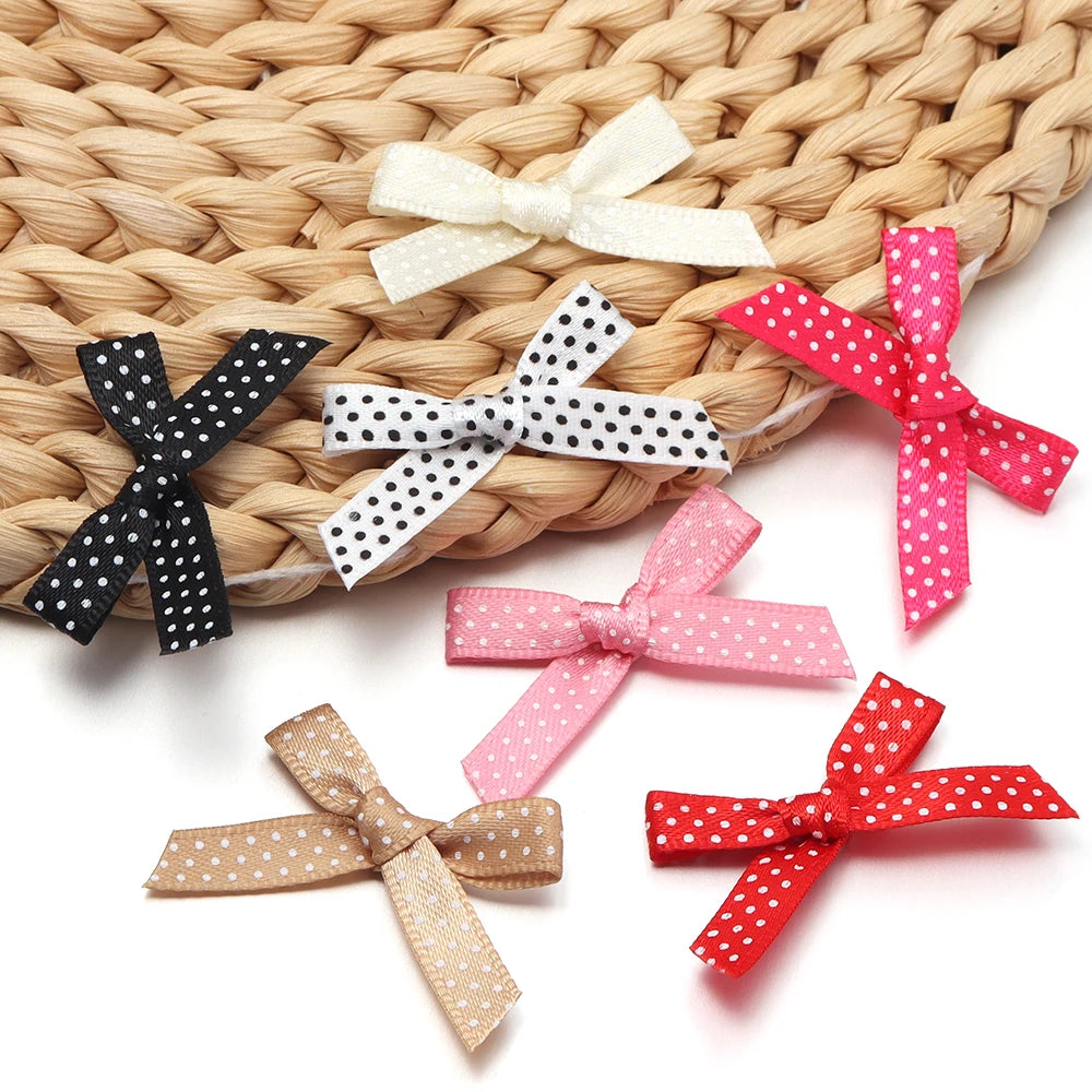 30pcs Polka Dot Ribbon Bows – DIY Hair & Sewing Craft Ribbon Bow Craft Supplies PLUSH