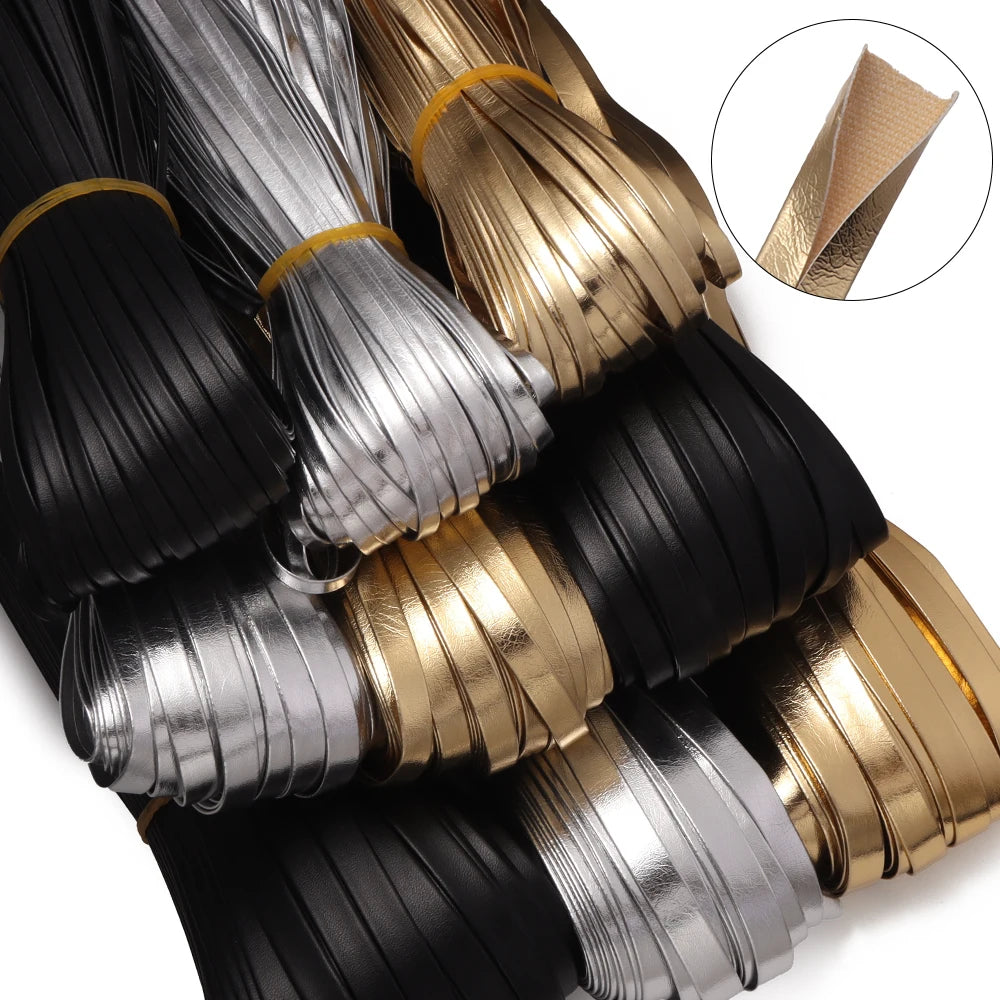 10 Yards Foldable PU Leather Cord Trim Binding Tape – DIY Craft Leather Craft Trim PLUSH