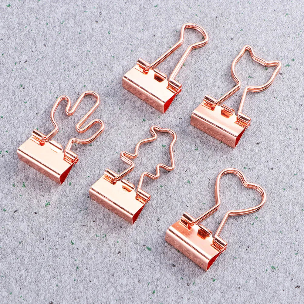 10pcs Stainless Steel Binder Clips | Strong Grip File Clamps Metal Binder Clips PLUSH