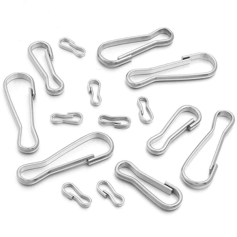 50pcs Stainless Steel Spring Snap Hook Clips – DIY Jewelry Jewelry Clasps & Findings PLUSH