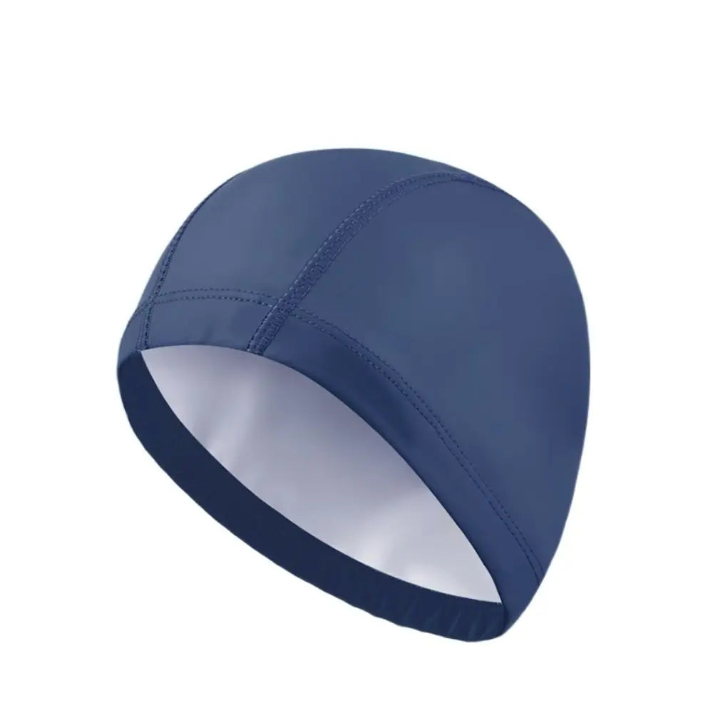 Waterproof Swim Cap for Long Hair – Plus Size Flexible Swim Hat Swim Cap PLUSH dark blue