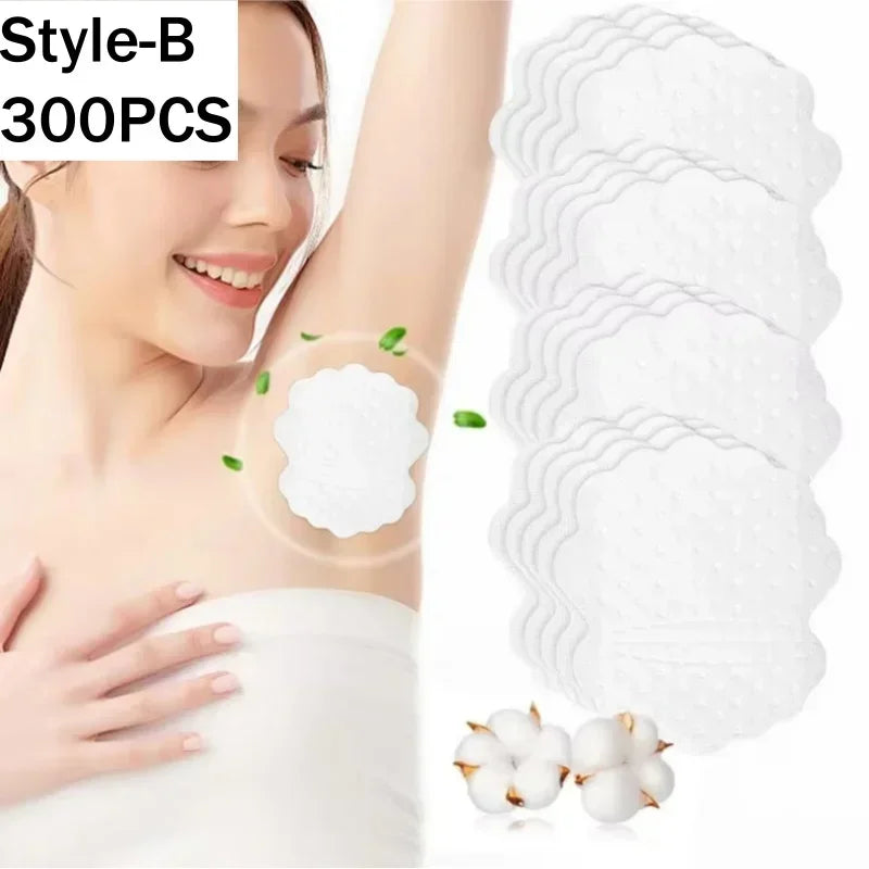 Underarm Sweat Pads – Cotton Armpit Shields for Women & Men Underarm Sweat Pads PLUSH Style-B-300PCS