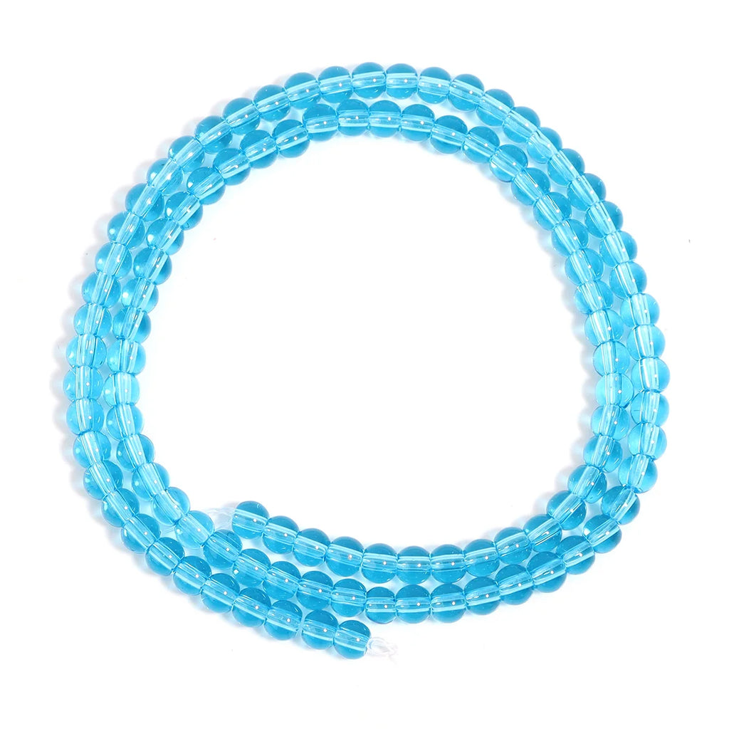 Lake Blue Round Glass Crystal Spacer Beads – DIY Jewelry Glass Spacer Beads PLUSH 4mm