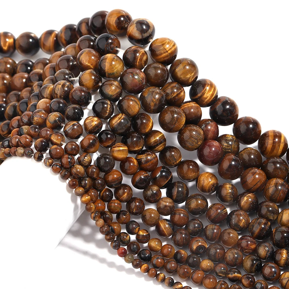 Natural Yellow Tiger Eye Round Stone Beads for DIY Jewelry Natural Stone Beads PLUSH