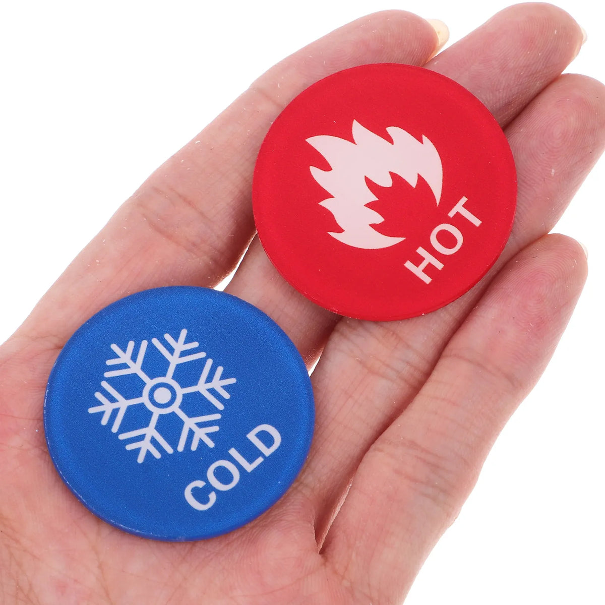 6 Pairs Hot & Cold Water Labels – Self-Adhesive Faucet Signs Faucet Temperature Labels PLUSH
