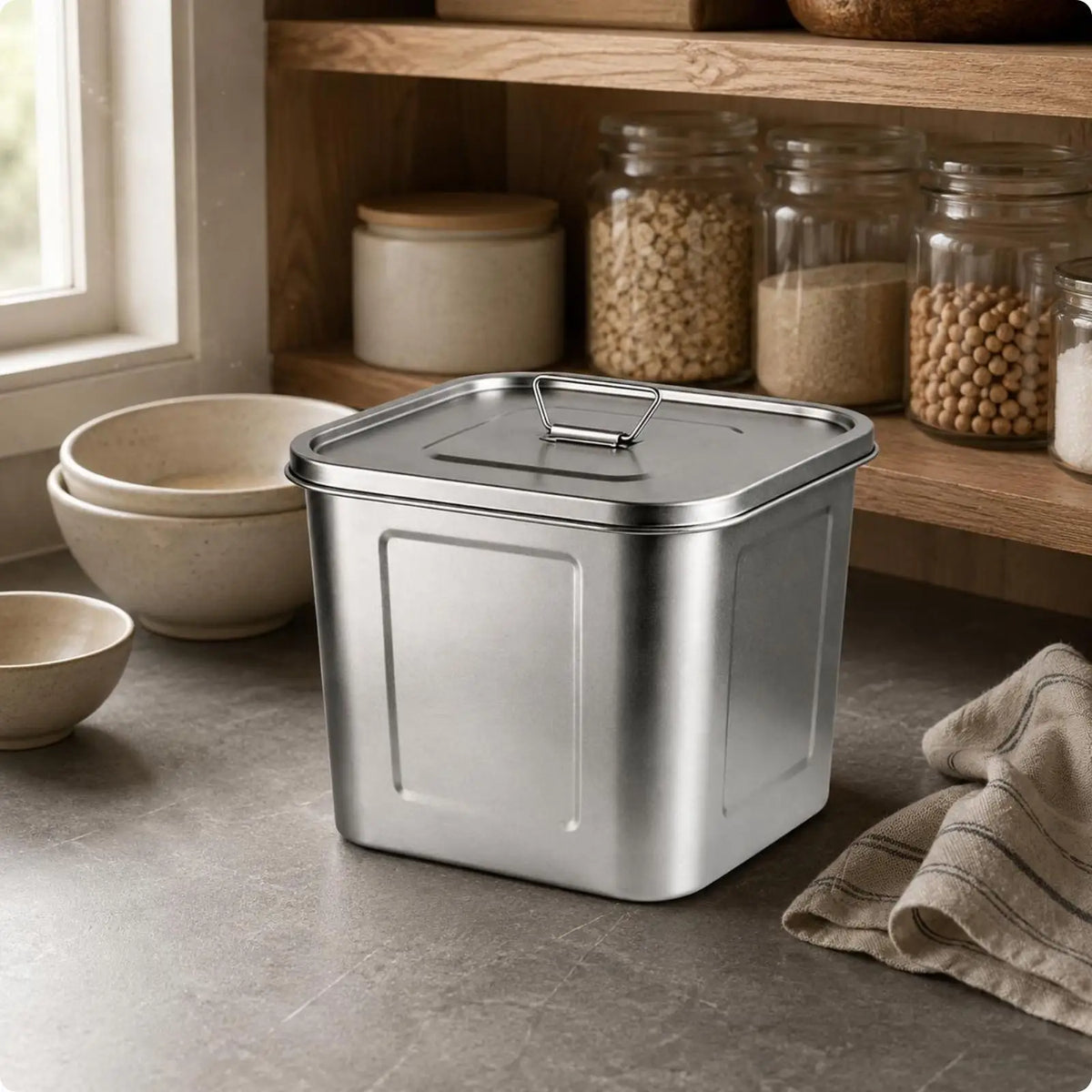 Heavy Duty Stainless Steel Sealed Storage Container & Handle Sealed Storage Container PLUSH