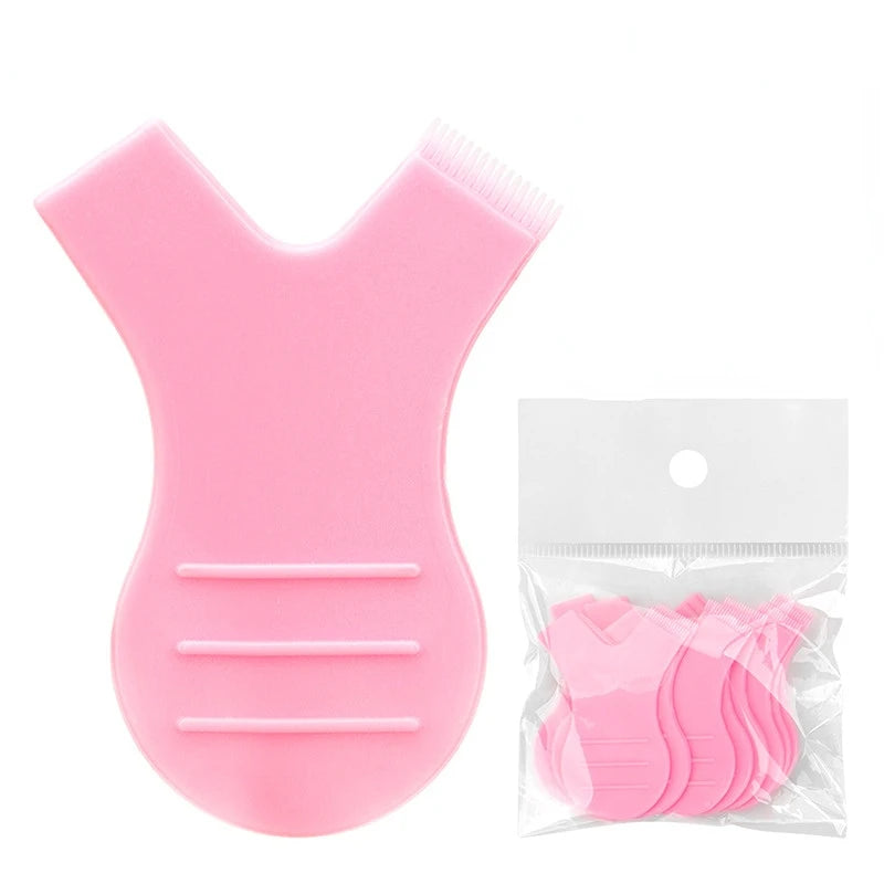 10pcs Y-Shape Eyelash Brush Comb Set – Lash Lifting Tool Eyelash Brush Set PLUSH Pink 10pcs
