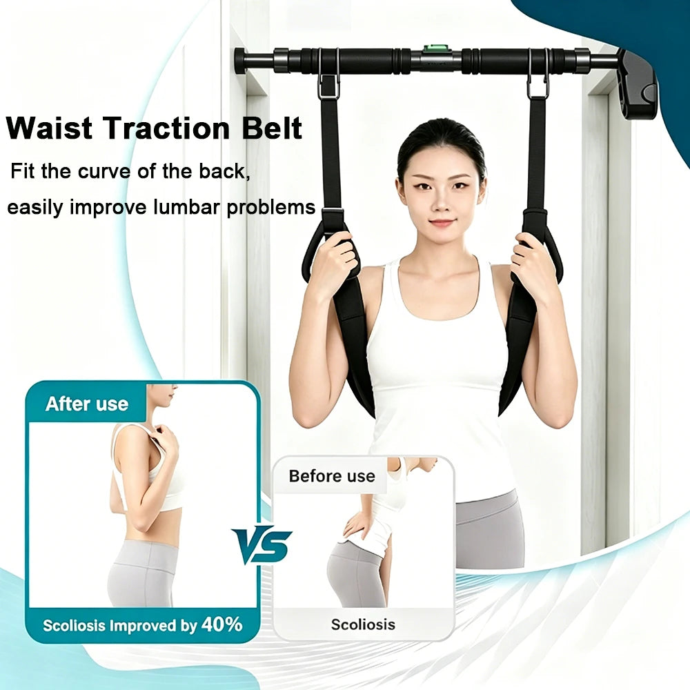 Lumbar Traction Belt – Ergonomic Spinal Back Stretching Device Back Stretching Belt PLUSH