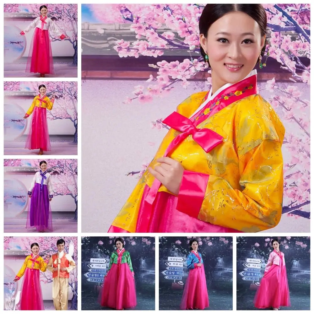 Women's Traditional Korean Hanbok Dress – Multicolor Stage Costume Traditional Costume Dress PLUSH