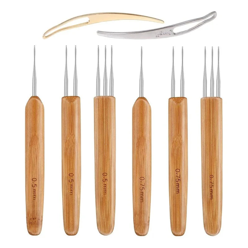 Wooden Crochet Dreadlocks Braid Needle – Hair Extension Tool Hair Crochet Needle PLUSH