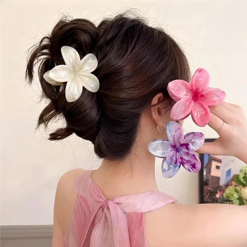 Hawaii Floral Hair Claw Clip – Boho Y2K Beach Hair Accessory Floral Hair Clip PLUSH