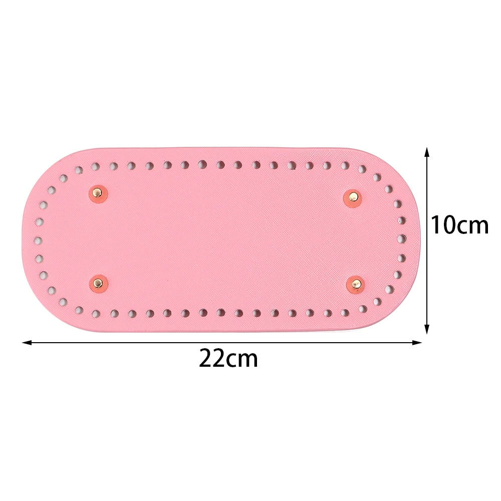 PU Leather Bag Base Rivet Baseplate – DIY Handbag Cushion Pad Bag Base Insert PLUSH pink 10X22cm
