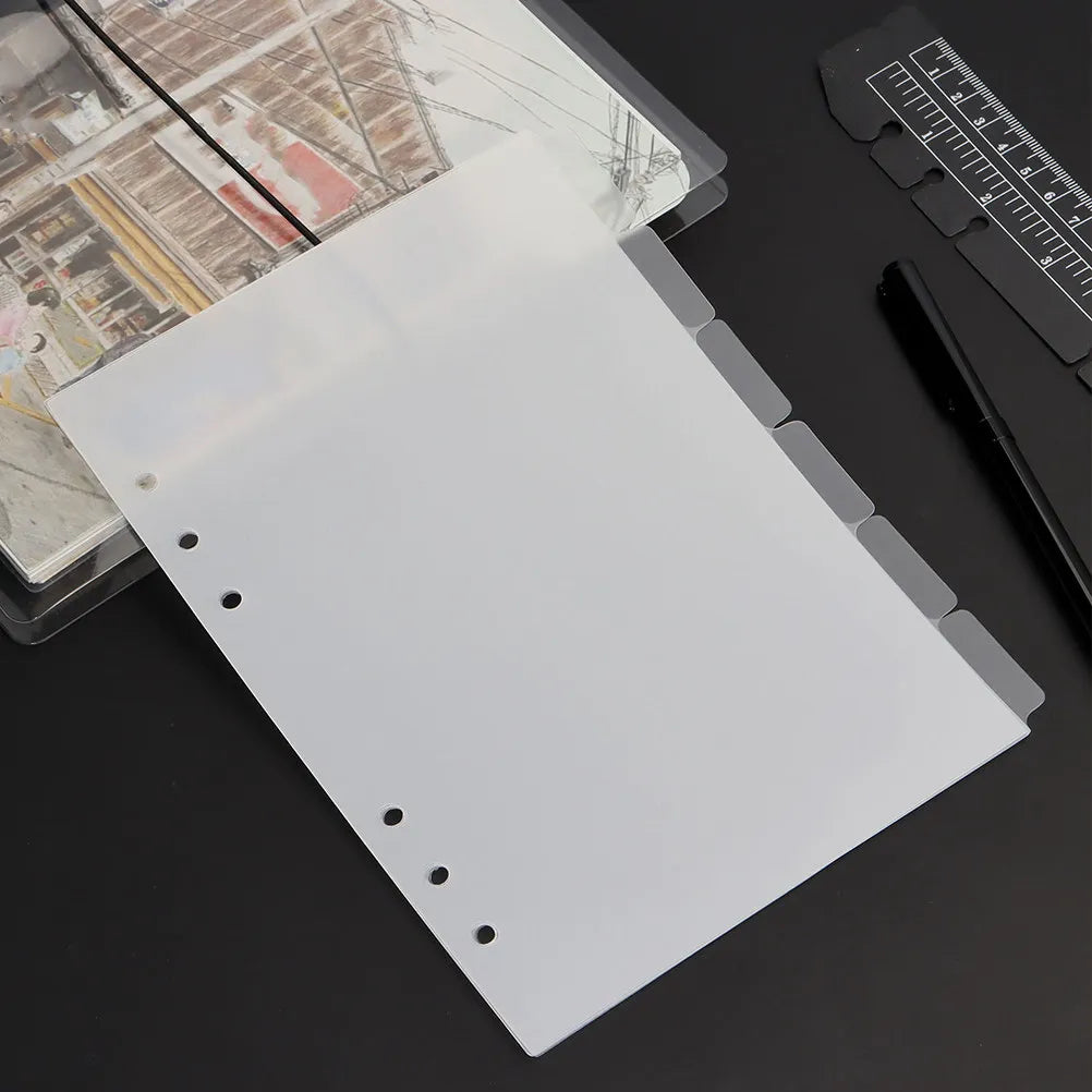 A5 Index Divider Tabs 6-Hole Clear PP Binder + Monthly Stickers Binder Divider Tabs PLUSH