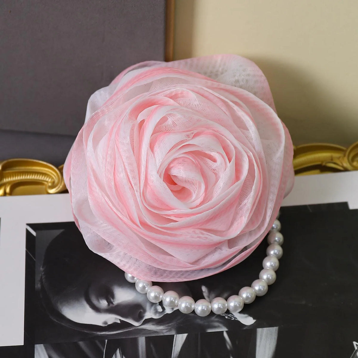 Pearl Rose Exfoliating Bath Sponge – Foaming Mesh Scrubber Bath Mesh Scrubber PLUSH Pink