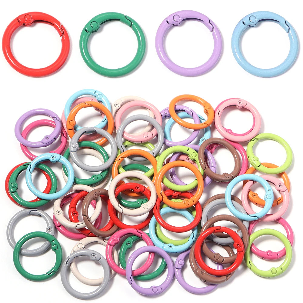 20pcs Color Painted Metal Spring O Rings – DIY Keychain Clasps Jewelry Clasps & Findings PLUSH