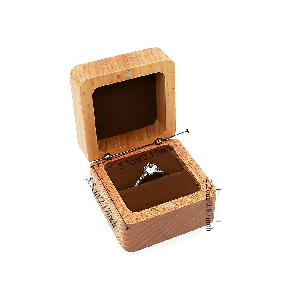 Velvet Wood Ring & Earring Box – Retro Jewelry Display Tray Jewelry Display Box PLUSH