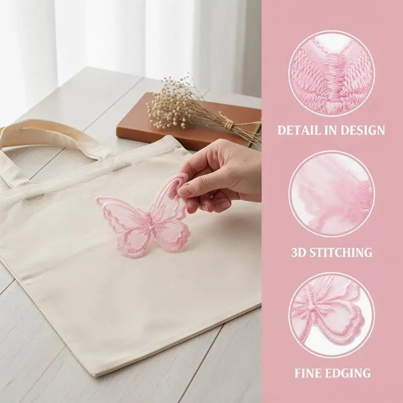 10pcs Butterfly Lace Iron-On Embroidered Patches – DIY Appliqué Iron-On Patch PLUSH