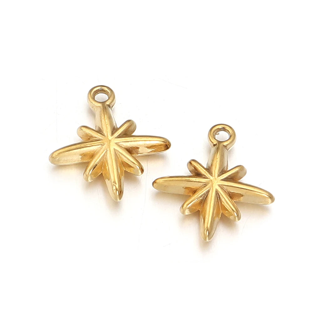 5pcs Stainless Steel Sun Moon Star Charms – DIY Jewelry Jewelry Charms PLUSH GD-Style 05