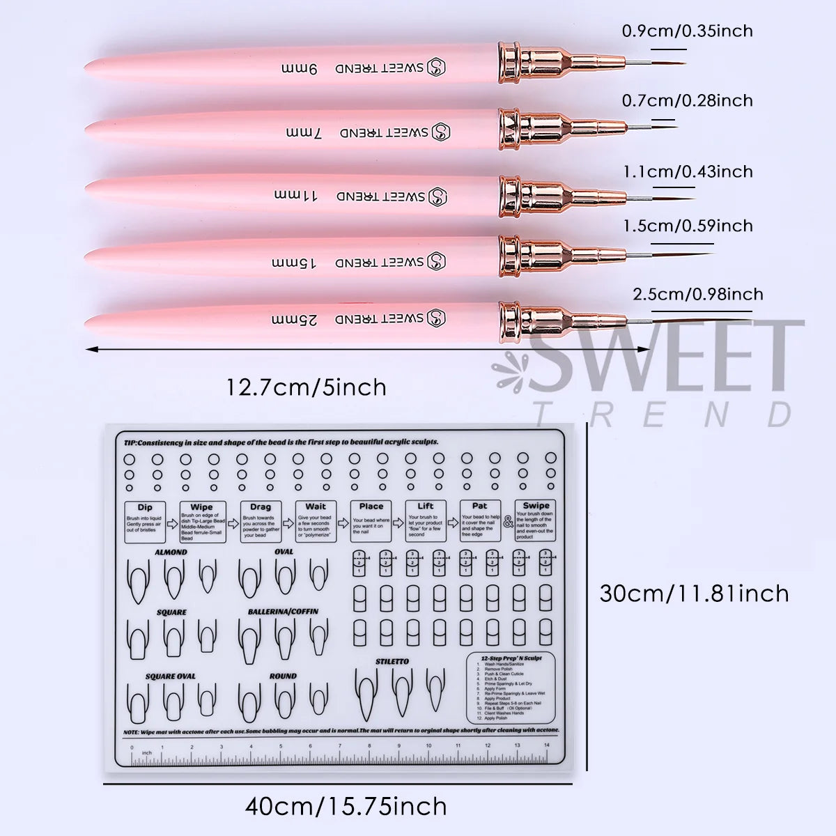 Silicone Nail Practice Mat & Liner Pen Set | Manicure Training Nail Art Practice Set PLUSH